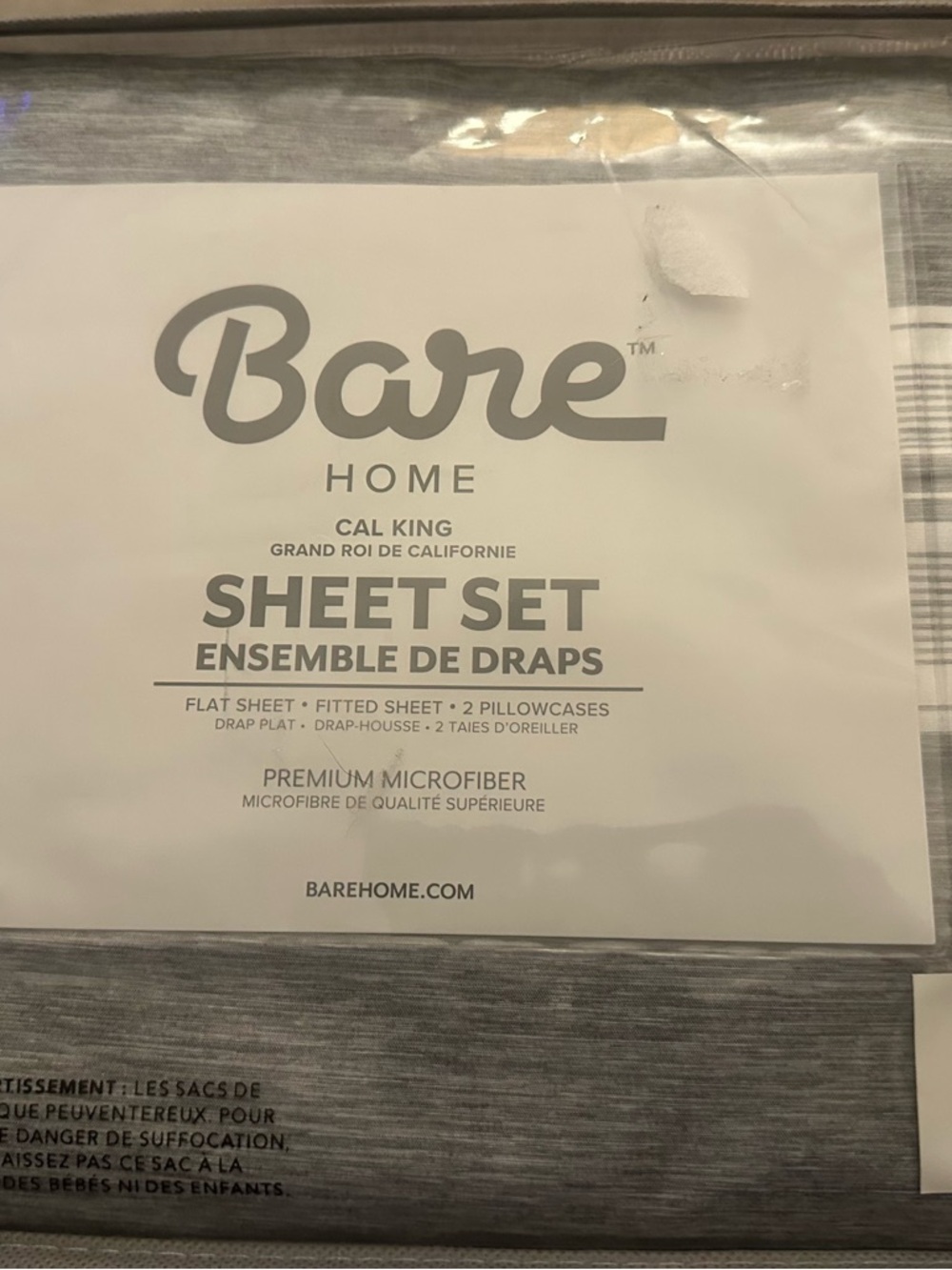 Bare Home Cal King Sheet Set in Heather Gray - Premium Microfiber